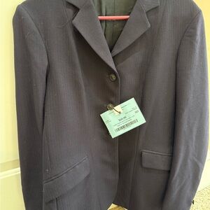 Equestrian English Hunter show coat NAVY wool ladies size 14 R unlabeled brand